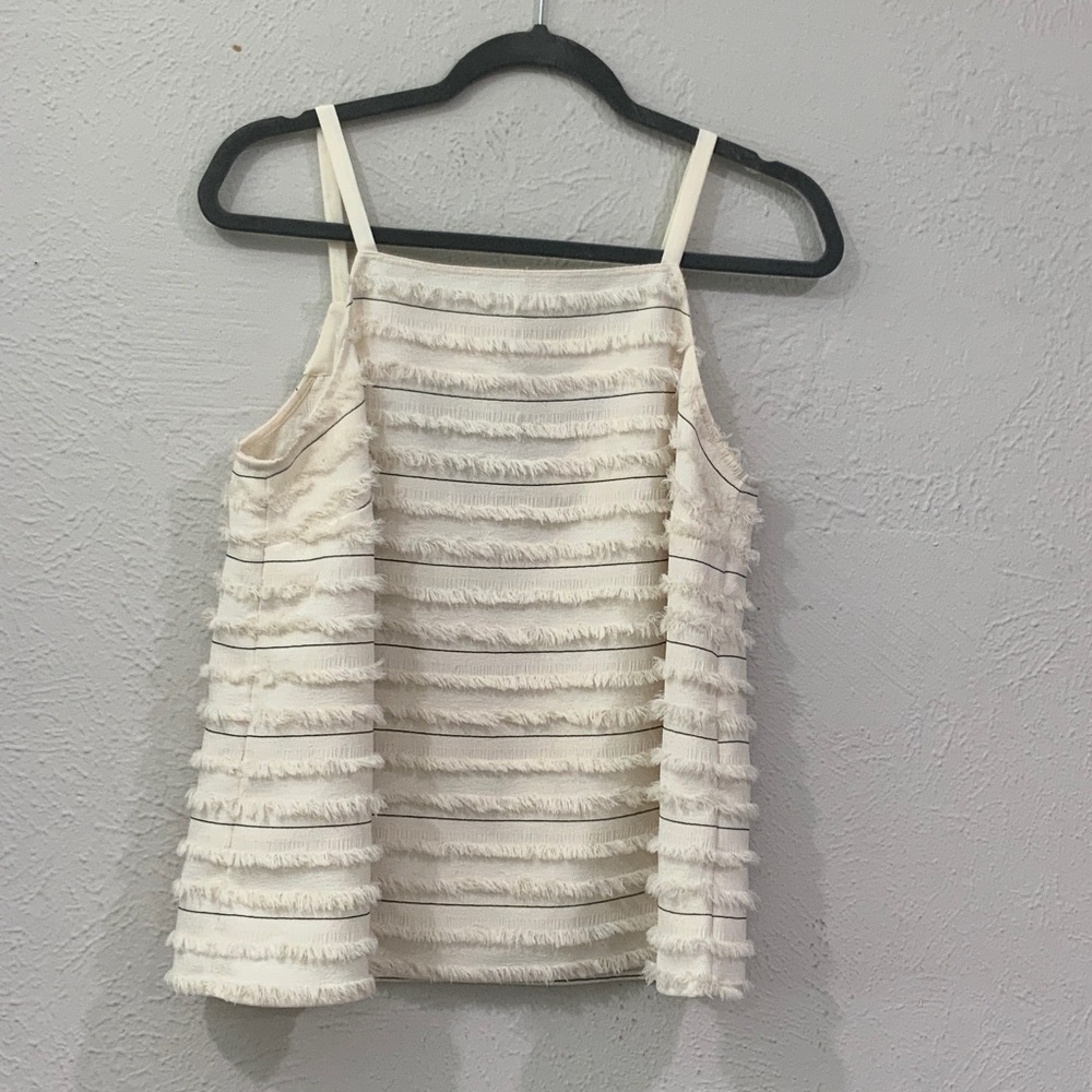 Maeve Cream Fringe Strappy Blouse